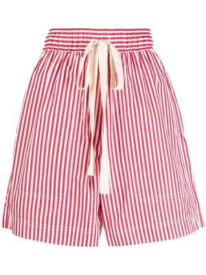 Lee Mathews striped cotton shorts - Red