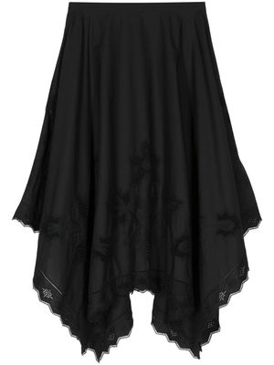 Lee Mathews Victoria embroidered cotton skirt - Black