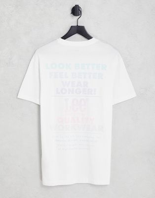 Lee pastel back logo print relaxed fit T-shirt in white