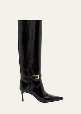 Lee Patent Buckle Knee Boots