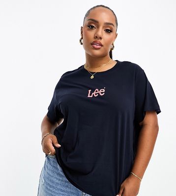 Lee Plus classic logo T-shirt in navy