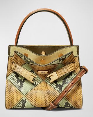 Lee Radziwill Petite Snake-Embossed Double Bag