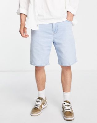 Lee regular fit denim shorts in light wash-Blue