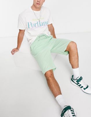 Lee relaxed fit drawstring cotton linen shorts in light green