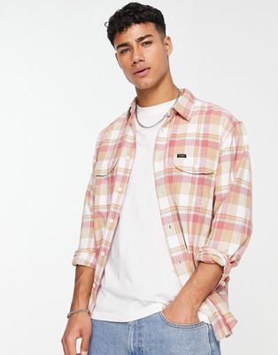 Lee relaxed fit plaid worker overshirt in washed red