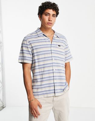 Lee Resort jacquard stripe short sleeve shirt relaxed fit in blue/white-Multi