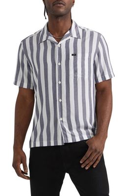 Lee Stripe Camp Shirt in Surf Blue Awning Stripe