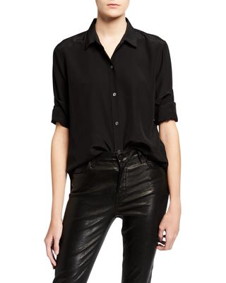 Leema Silk Button-Down Shirt