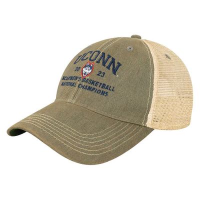 LEGACY ATHLETIC Gray UConn Huskies 2023 NCAA Men's Basketball National Champions Arch Distressed Trucker Adjustable Hat