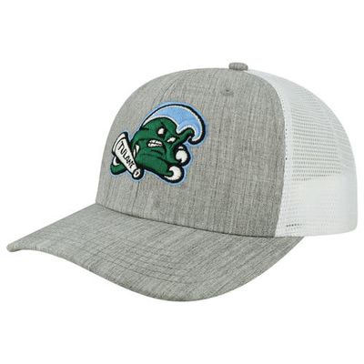LEGACY ATHLETIC Men's Heather Gray/White Tulane Green Wave The Champ Trucker Snapback Hat