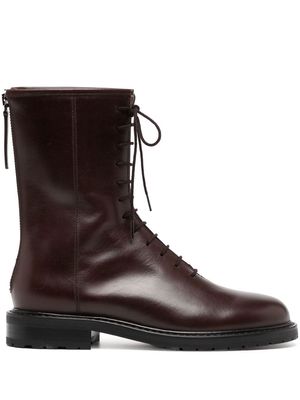 LEGRES lace-up leather ankle boots - Brown