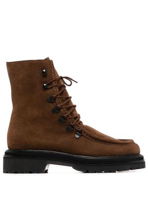 LEGRES lace-up suede boots - Brown