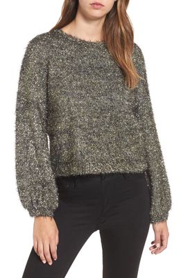 Leith Fluffy Sparkle Sweater in Metallic Gold