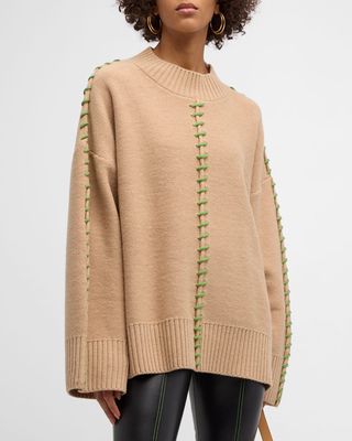 Leith Oversized Lace-Up Sweater