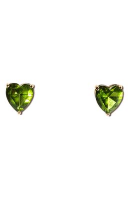 Lele Sadoughi Ashford Heart Stud Earrings in Bottle Green