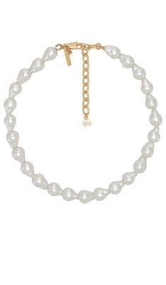 Lele Sadoughi Baroque Pearl Collar Necklace in White.