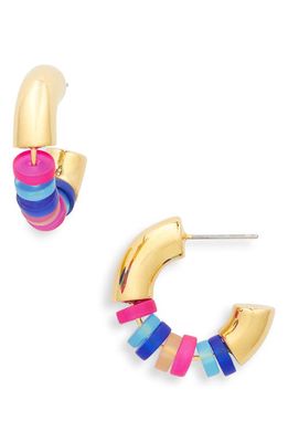 Lele Sadoughi Camilo Beaded Hoop Earrings in Riviera Rainbow