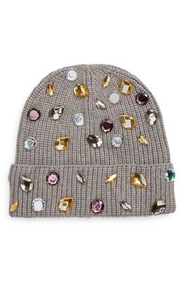 Lele Sadoughi Candy Crystal Beanie in Dove Grey