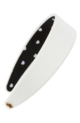 Lele Sadoughi Cher Faux Leather Wide Headband in Porcelain
