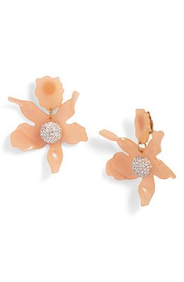 Lele Sadoughi Crystal Clip-On Drop Earrings in Honey Blush