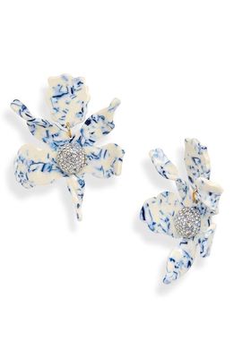 Lele Sadoughi Crystal Lily Earrings in Delft