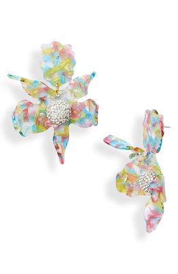 Lele Sadoughi Crystal Lily Earrings in Rainbow Sangria