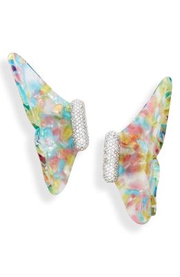 Lele Sadoughi Crystal Papillon Earrings in Rainbow Sangria