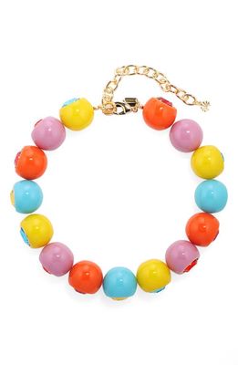 Lele Sadoughi Gumball Collar Necklace in Taffy Rainbow