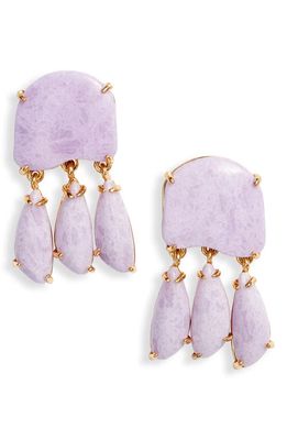 Lele Sadoughi Lilac Stone Fringe Earrings