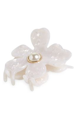 Lele Sadoughi Lily Imitation Pearl Claw Clip in Mother Of Pearl