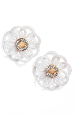 Lele Sadoughi Marigold Statement Earrings in Mother Of Pearl