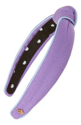 Lele Sadoughi Piping Trim Knotted Headband in Lilac