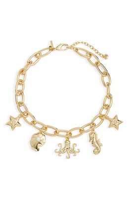 Lele Sadoughi Sea Life Charm Necklace in Gold