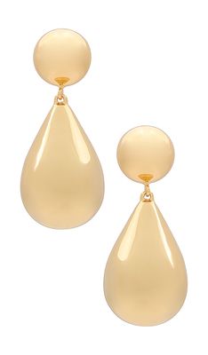 Lele Sadoughi Small Dome Teardrop Earrings in Metallic Gold.