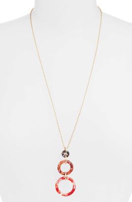 Lele Sadoughi Triple Hoop Pendant Necklace in Cherry