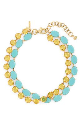 Lele Sadoughi Turquoise Sunshine Candy Crystal Layered Necklace