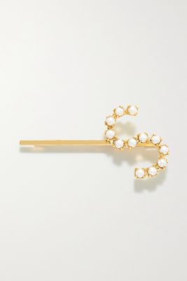 LELET NY - Gold-tone Faux Pearl Hair Slide - Ivory