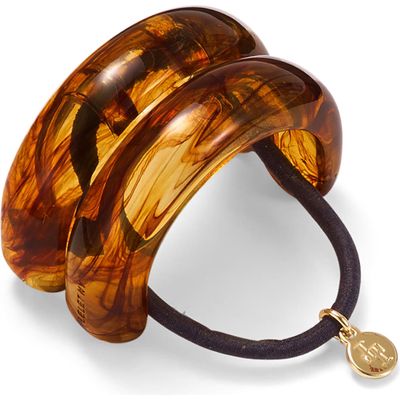 LELET NY Marbleized Double Arch Hair Tie in Amber 