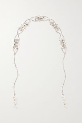 LELET NY - Martha Faux Pearl-embellished Silver-tone And Swarovski Crystal Headband - one size