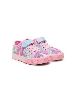 Lelli Kelly unicorn-print bead-embellished sneakers - Pink