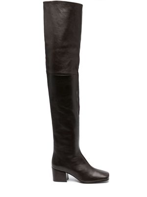 Lemaire 60mm leather thigh-high boots - Brown