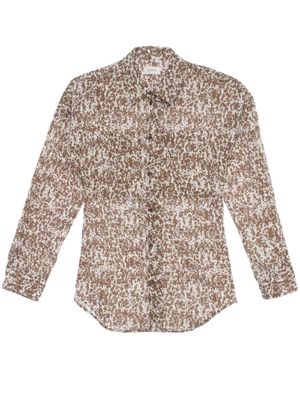 LEMAIRE abstract-print cotton shirt - Neutrals