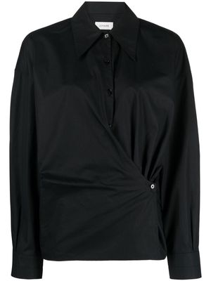 Lemaire asymmetric poplin shirt - Black