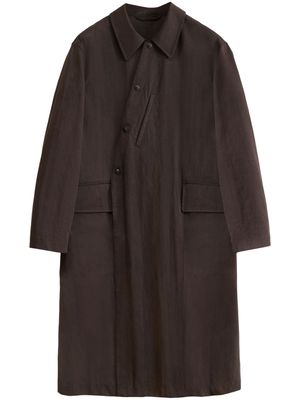LEMAIRE asymmetric trench coat - Brown