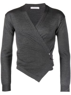 Lemaire asymmetric wrap cardigan - Grey
