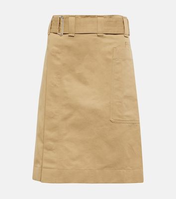 Lemaire Belted cotton and linen miniskirt