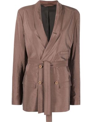 Lemaire belted silk-blend jacket - Neutrals
