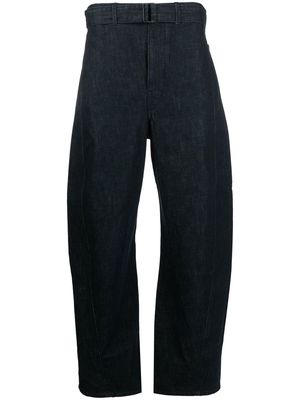 Lemaire belted straight-leg trousers - Blue