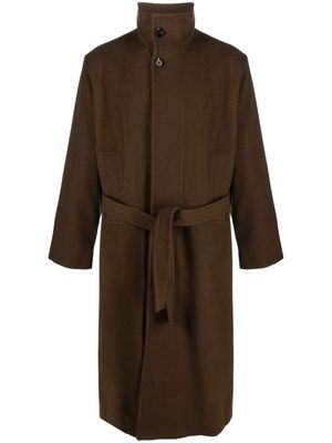 Lemaire belted wool-blend coat - Brown