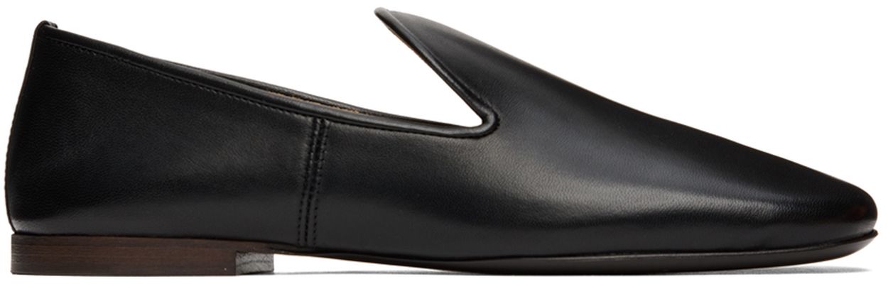 Lemaire Black Lambskin Soft Loafers
